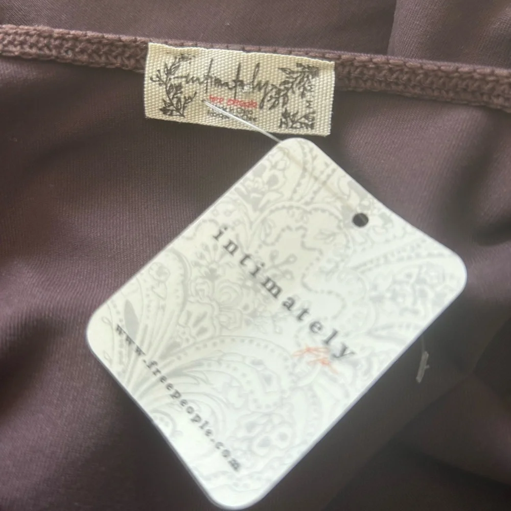 Free People Intimately V Neck Bodysuit Top Brown Medium
